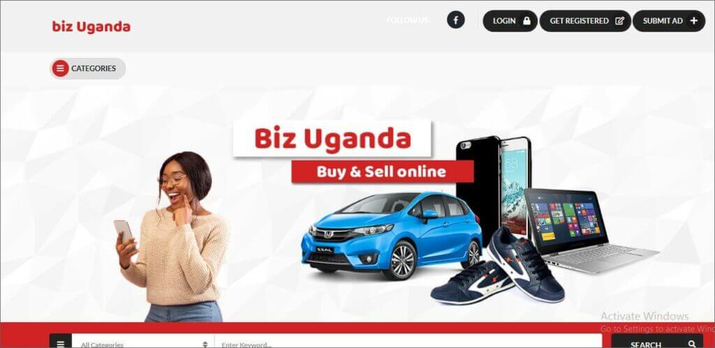 bizuganda.com's homepage snapshot