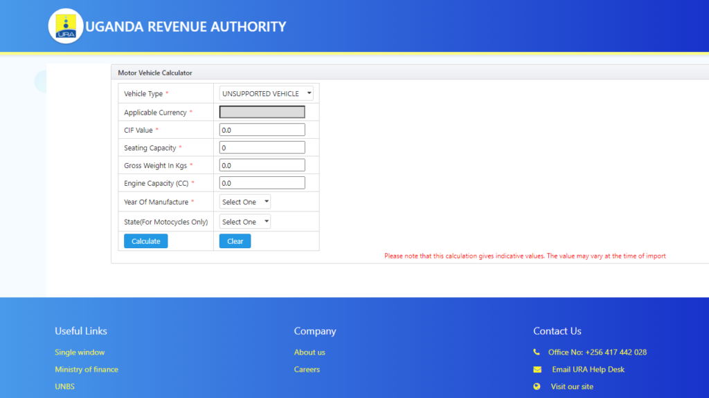 URA tax calculator