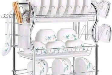 Drainer Dish Rack for Sale- 3-Tier, Stainless Steel