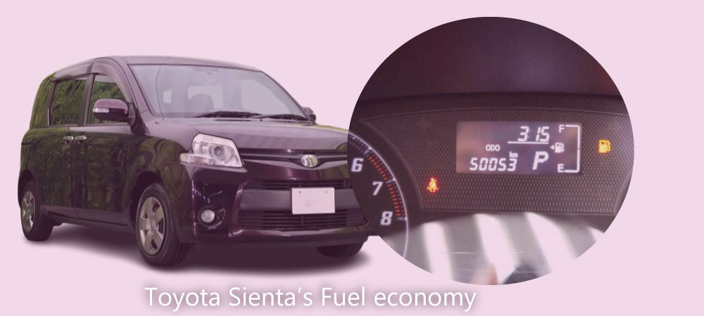 Toyota Sientas fuel economy