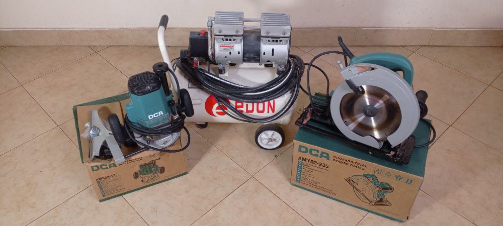 Circular saw, router, Compressor for sale